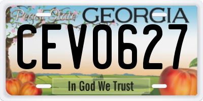 GA license plate CEV0627