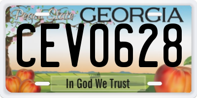 GA license plate CEV0628