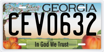 GA license plate CEV0632
