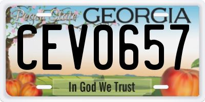 GA license plate CEV0657