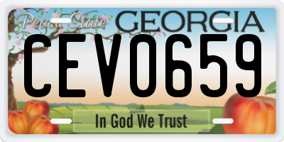 GA license plate CEV0659