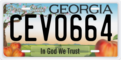 GA license plate CEV0664
