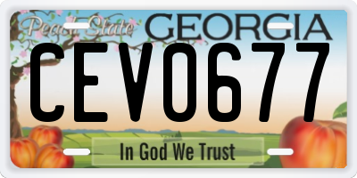 GA license plate CEV0677