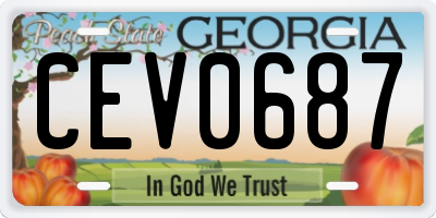 GA license plate CEV0687