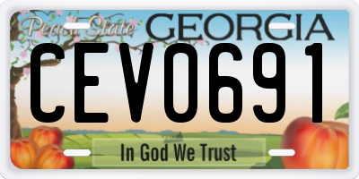 GA license plate CEV0691
