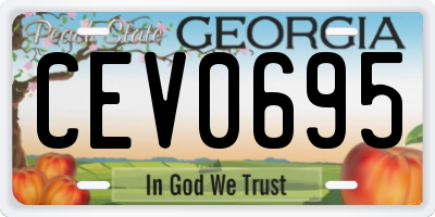 GA license plate CEV0695
