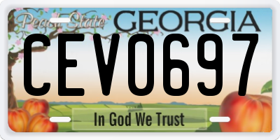 GA license plate CEV0697