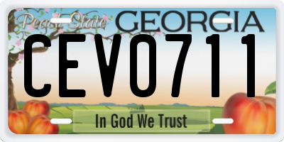 GA license plate CEV0711