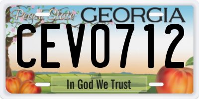 GA license plate CEV0712