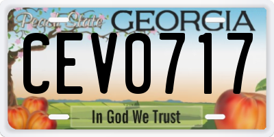 GA license plate CEV0717