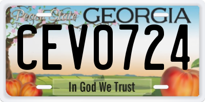 GA license plate CEV0724