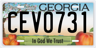 GA license plate CEV0731