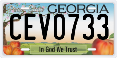 GA license plate CEV0733
