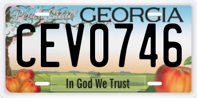 GA license plate CEV0746