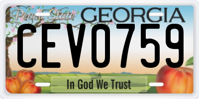 GA license plate CEV0759