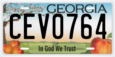 GA license plate CEV0764