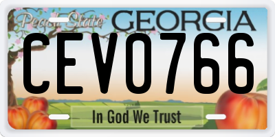 GA license plate CEV0766