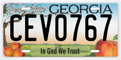 GA license plate CEV0767