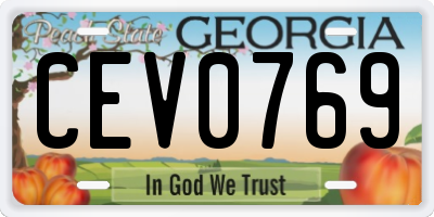 GA license plate CEV0769