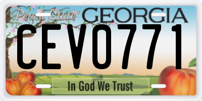 GA license plate CEV0771