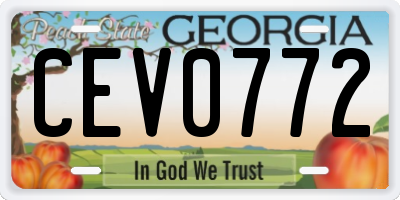 GA license plate CEV0772