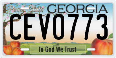 GA license plate CEV0773