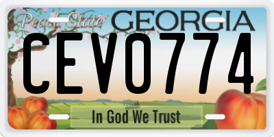 GA license plate CEV0774