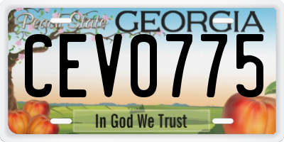 GA license plate CEV0775