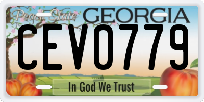 GA license plate CEV0779