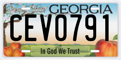 GA license plate CEV0791
