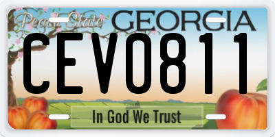 GA license plate CEV0811