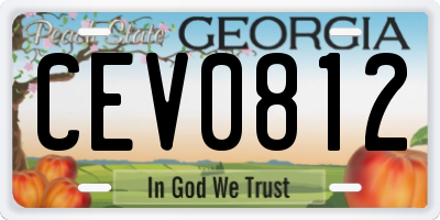 GA license plate CEV0812
