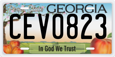 GA license plate CEV0823