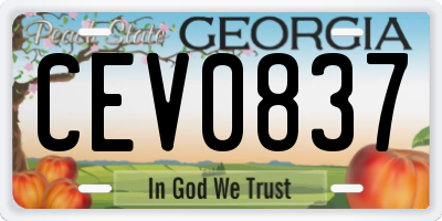 GA license plate CEV0837