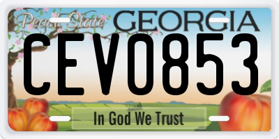 GA license plate CEV0853