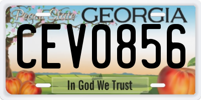 GA license plate CEV0856
