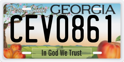 GA license plate CEV0861
