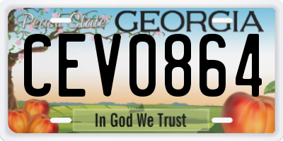 GA license plate CEV0864