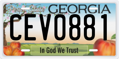 GA license plate CEV0881