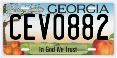 GA license plate CEV0882