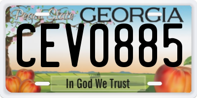 GA license plate CEV0885