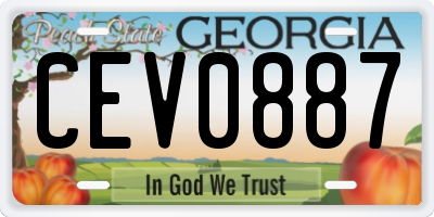 GA license plate CEV0887