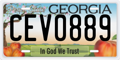 GA license plate CEV0889