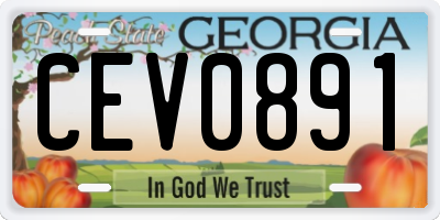 GA license plate CEV0891