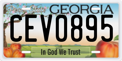 GA license plate CEV0895