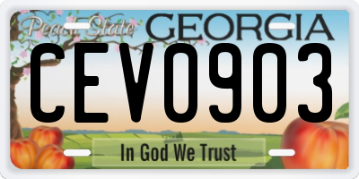 GA license plate CEV0903