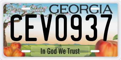 GA license plate CEV0937