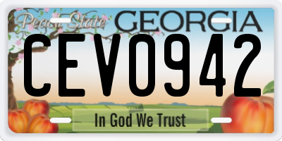 GA license plate CEV0942