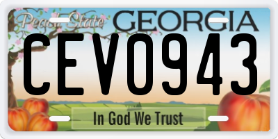 GA license plate CEV0943