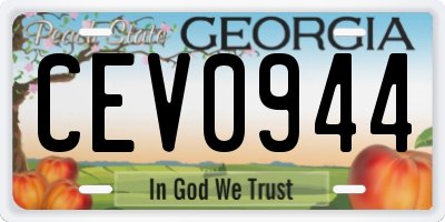 GA license plate CEV0944